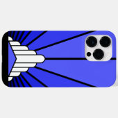 Art Deko Sun in blau Case-Mate iPhone Hülle (Rückseite (Horizontal))