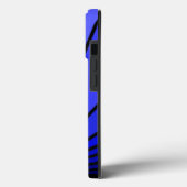 Art Deko Sun in blau Case-Mate iPhone Hülle (Rückseite / Links)