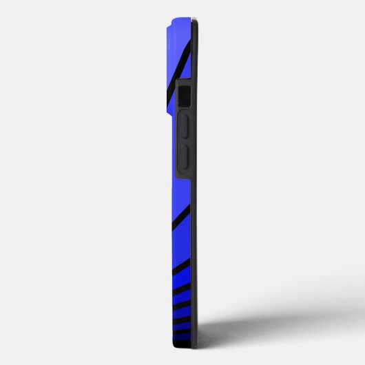 Art Deko Sun in blau Case-Mate iPhone Hülle (Rückseite / Links)