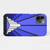 Art Deko Sun in blau Case-Mate iPhone Hülle (Rückseite (Horizontal))