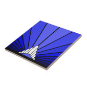 Art Deko Sun in blau Fliese (Seite)