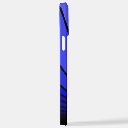 Art Deko Sun in blau iPhone Hülle (Rechte Seite)