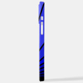 Art Deko Sun in blau iPhone Hülle (Linke Seite)