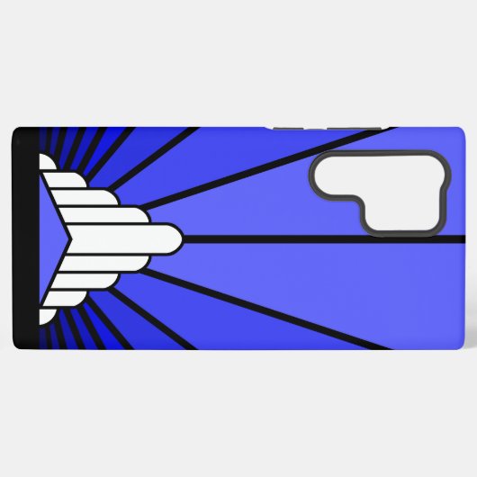 Art Deko Sun in blau Samsung Galaxy Hülle (Rückseite (Horizontal))