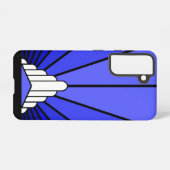 Art Deko Sun in blau Samsung Galaxy Hülle (Rückseite (Horizontal))