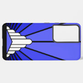 Art Deko Sun in blau Samsung Galaxy Hülle (Rückseite (Horizontal))