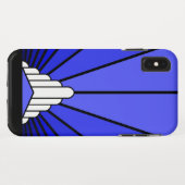 Art Deko sun in blue iPhone / iPad case (Rückseite (Horizontal))