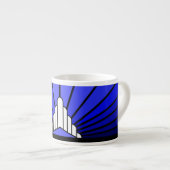 Art Deko Sun in Blue Specialty Tasse (Vorderseite Rechts)