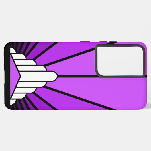 Art Deko Sun in lila Samsung Galaxy Hülle (Rückseite (Horizontal))