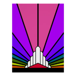 Art Deko Sun in Regenbogen