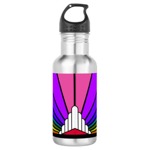 Art Deko Sun in Regenbogen Edelstahlflasche