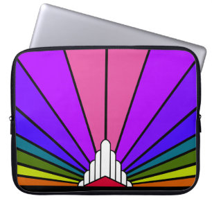 Art Deko Sun in Regenbogen Elektronik Bag Laptopschutzhülle