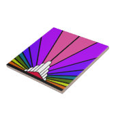 Art Deko Sun in Regenbogen Fliese (Seite)