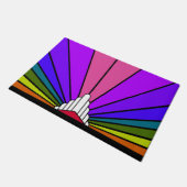 Art Deko Sun in Regenbogen Fußmatte (Schrägansicht)