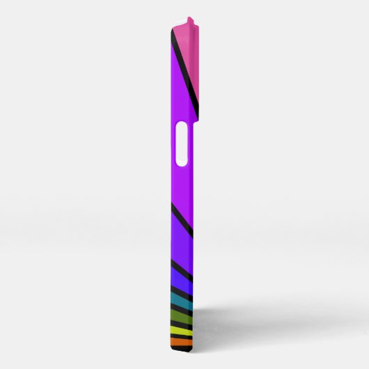 Art Deko Sun in Regenbogen iPhone Hülle (Rechte Seite)