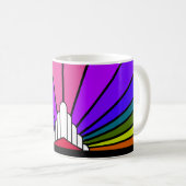 Art Deko Sun in Regenbogen Kaffeetasse (VorderseiteRechts)
