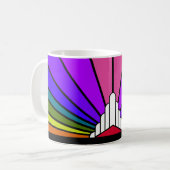 Art Deko Sun in Regenbogen Kaffeetasse (Vorderseite Links)