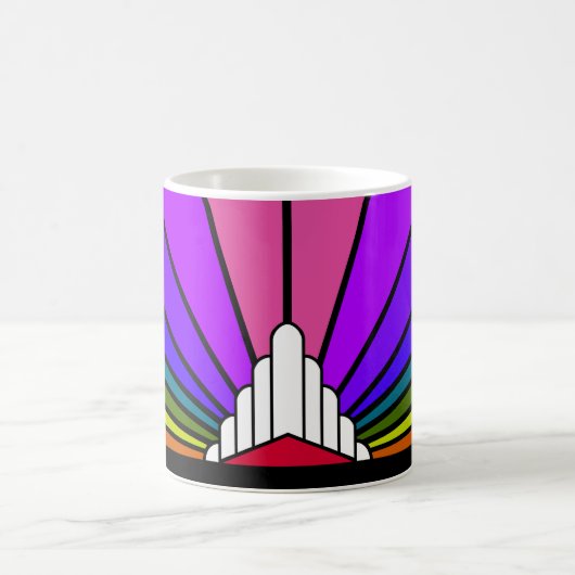 Art Deko Sun in Regenbogen Kaffeetasse (Mittel)
