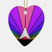 Art Deko Sun in Regenbogen Keramik Ornament (Links)
