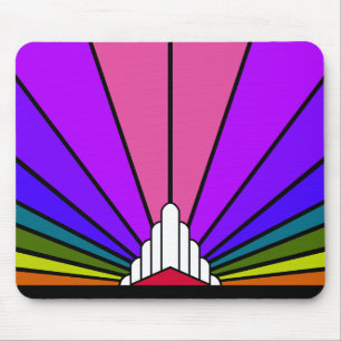 Art Deko Sun in Regenbogen Mousepad