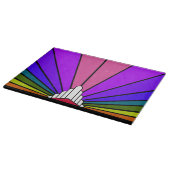 Art Deko Sun in Regenbogen Schneidebrett (Ecke)