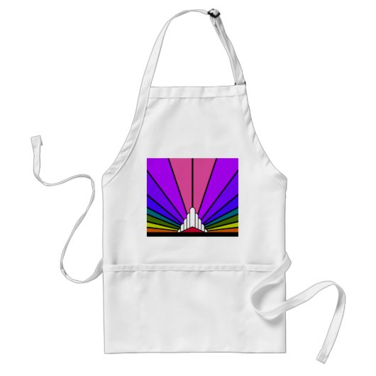 Art Deko Sun in Regenbogen Schürze (Vorne)