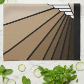 Art Deko sun in tan Küche Handtücher (Gefaltet)