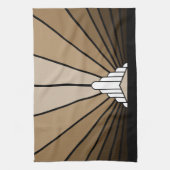Art Deko sun in tan Küche Handtücher (Vertikal)