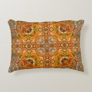 Art Deko Vintage Ornamentik in orange Dekokissen