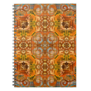 Art Deko Vintage Ornamentik in orange Notizblock