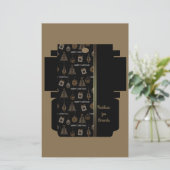 Art Deko Vintage Retro-Schwarz-Design-Baum-Geschen (Stehend Vorderseite)