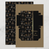 Art Deko Vintage Retro-Schwarz-Design-Baum-Geschen (Vorne/Hinten)