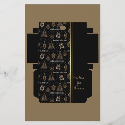 Art Deko Vintage Retro-Schwarz-Design-Baum-Geschen (Vorderseite)