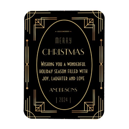 Art Deko Weihnachtsfeiertage Foto Magnet (Vertikal)