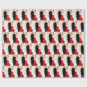 Art Deko Weihnachtspaar gekachelt Party Packung Geschenkpapier (Flach)