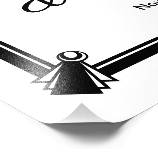 Art Deko, willkommen bei unserem Hochzeitszeichen Fotodruck (Ecke)