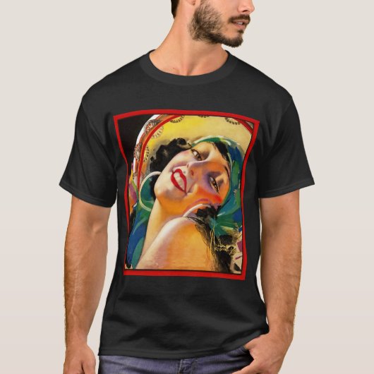 Art Deko zeichn eines Flappers T-Shirt (Vorderseite)