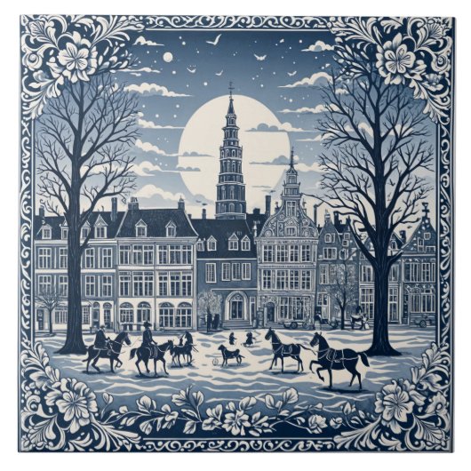 Art Delft Winter/Weihnachten 6 Fliese (Vorderseite)