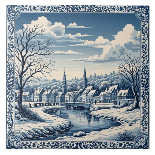 Art Delft Winter/Weihnachten 8 Fliese (Vorderseite)