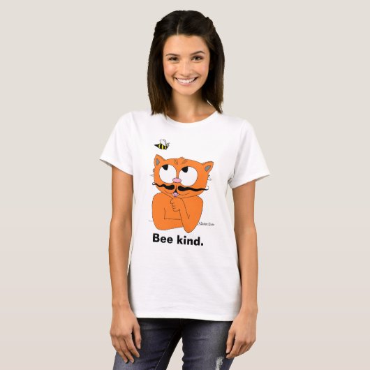 Art der Biene (be kind) Inspiration Cartoon Cat T-Shirt (Vorne ganz)