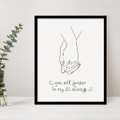 Art der Couple Holding Hands Line Poster