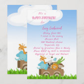 Art der Dschungelbabys Babydusche Einladung (Vorne/Hinten)