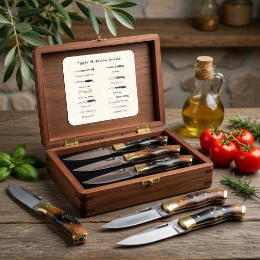Art der italienischen Messer Quadratischer Aufkleber