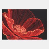 Art der Red Poppy Line Geschenkpapier Set (Vorderseite)