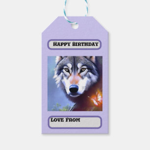 Art der Wolf Ölfarbe, Geburtstag Geschenkanhänger