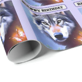 Art der Wolf Ölfarbe, Geburtstag Geschenkpapier (Rolleneckpunkt)