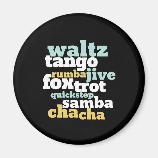 Art des Ballroom Dance Waltz Tango Foxtrot Samba Magnet (Vorne)