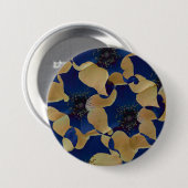 Art des Blumenmusters in Beige und Blau/Blume Button (Vorne & Hinten)