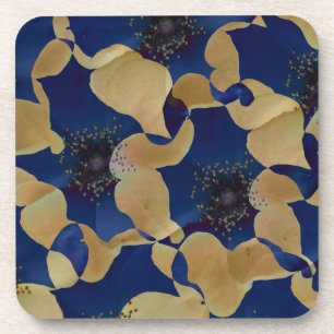 Art des Blumenmusters in Beige und Blau/Blume Getränkeuntersetzer