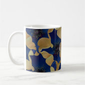 Art des Blumenmusters in Beige und Blau/Blume Kaffeetasse (Links)